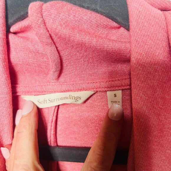 Soft Surroundings Pink Long Open Front Cardigan Sz Small - Picture 4 of 8